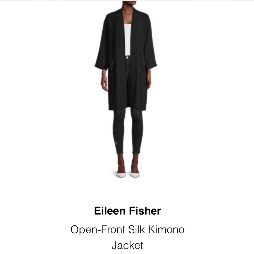 Eileen Fisher Silk Georgette Crepe  cardigan